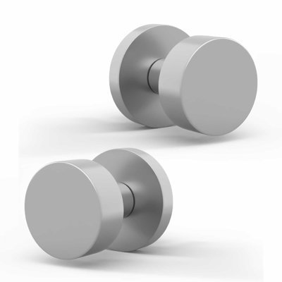 Mega Handles Buena Dummy Knob 2 - Bouton anti-rotation pour garde-robe et portes françaises, convient à toutes les portes standard - Chrome poli