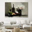Nature morte avec une bouteille noire sur toile par Treechild-92588434