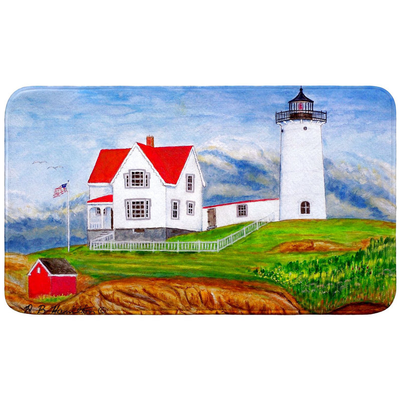 Nubble Lighthouse, ME Bath Mat, Single - 18" L x 30" W