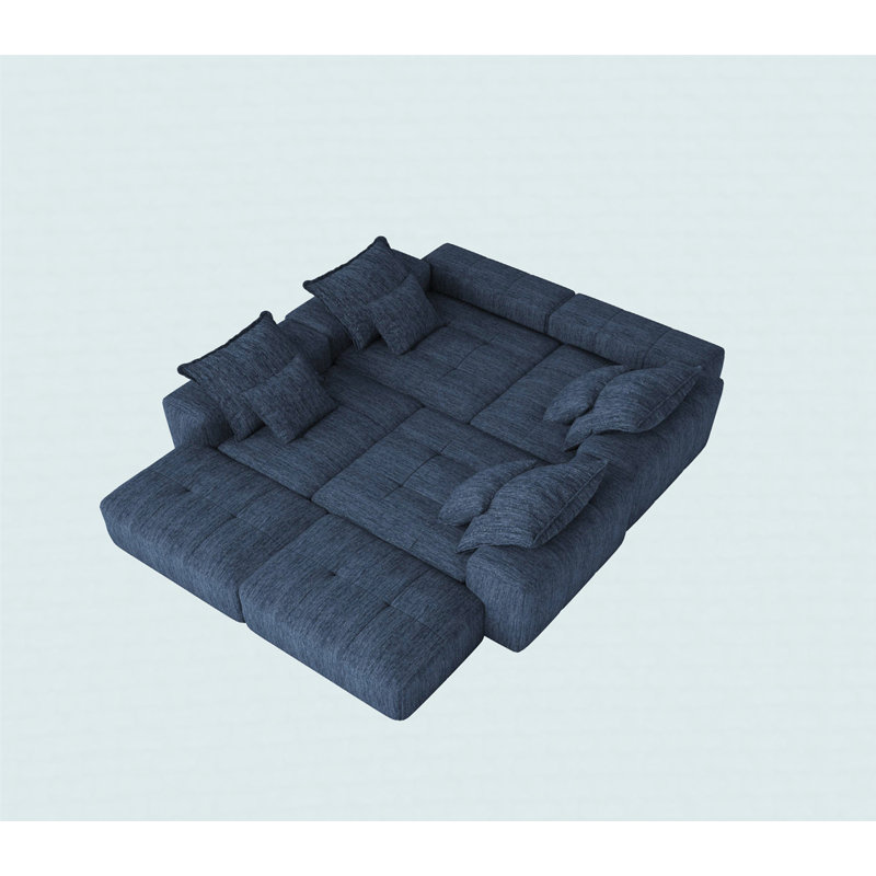 Canapé modulaire surdimensionné Boneless, Bleu