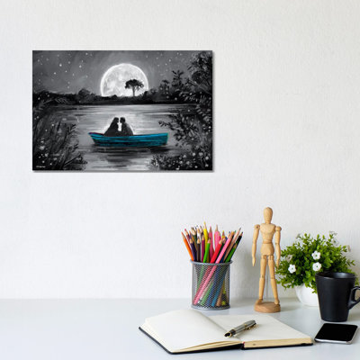 Love In Boat Blue by P.D. Moreno - Painting on Canvas