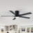 Jayceyon 52'' Large Flush Mount Ceiling Fan With Led Lights and Remote, Quiet Reversible DC Motor, 5 wood Blades Low Profile, Timer, for Indoor/Covered Outdoor Use-1852175517