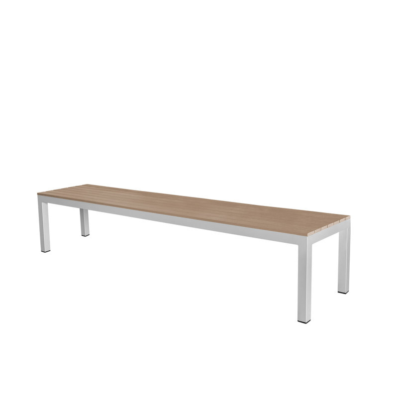 Banc de pique-nique en aluminium Vienna Backless, H 18 po x l 91 po x P 19 po, Espresso