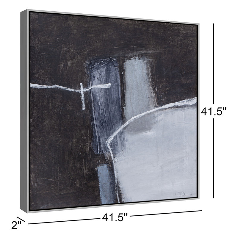 Graphite Gemstones I Print par Casa Fine Arts, Argent, H 41,5 po x l 41,5 po