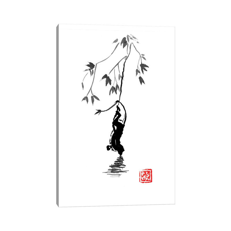 Drinking Monkey by Péchane - Print on Canvas, 30.48 cm H x 45.72 cm W, Wrapped Canvas