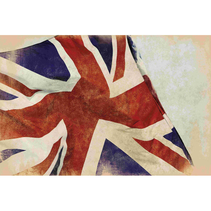 " British Flag Flapping Dusty ", 20" H x 30" W
