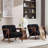 Modern Upholstered Accent Armchair Living Room Chair, Black Sherpa Fabric-153198356