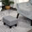 Foot Rest, Gray Linen Upholstery And Trustworthy Plastic Legs For Living Room Style Rest In Gray, Fabric Stable Home
