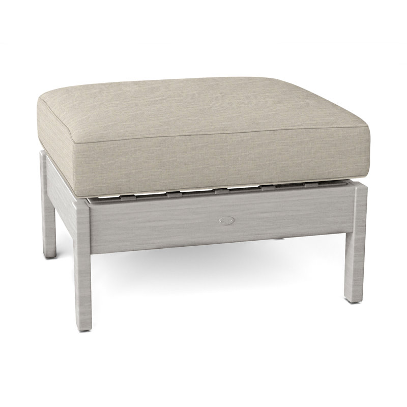 Repose-pieds en aluminium Kennebunkport - Huître, Lin Dove Sunbrella®, Welt, Huître