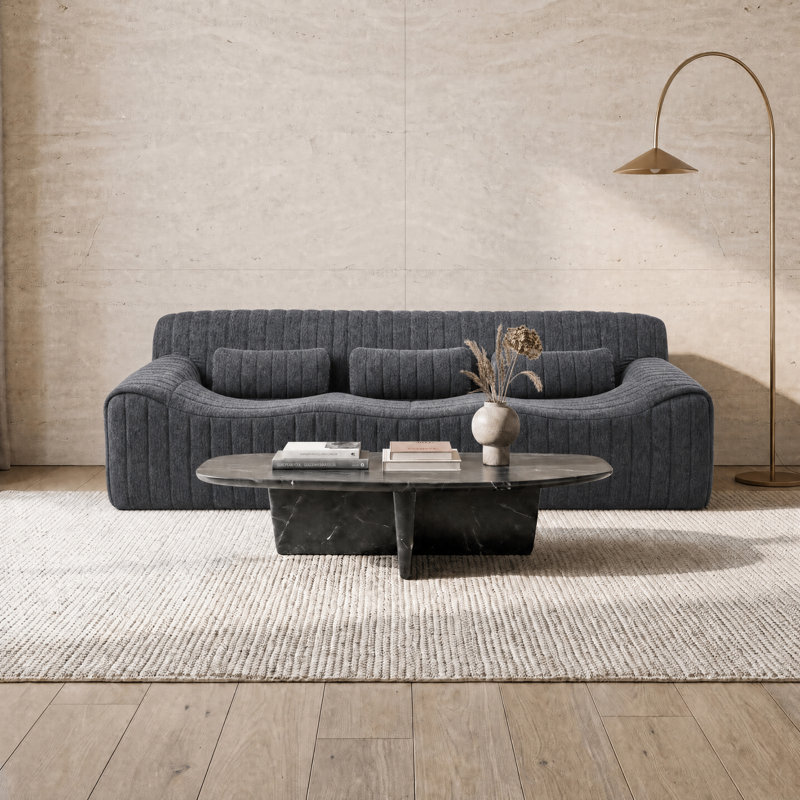 Canapé compressé en chenille adapté aux enfants et aux animaux de compagnie, canapé 3 places avec coussins et accoudoirs, pas d'installation et facile à déplacer, siège profond pour la chambre à coucher et le salon