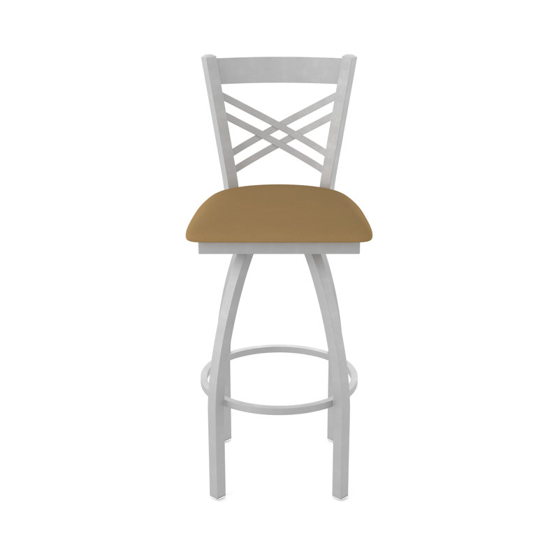 820 Catalina Swivel Stool, Anodized Nickel, Vinyl-Canter Saddle, Bar Stool (30" Seat Height)