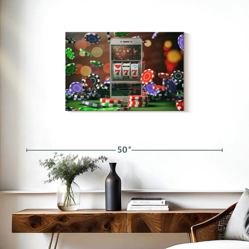 Virtual Slot Machine, 20" H x 30" W