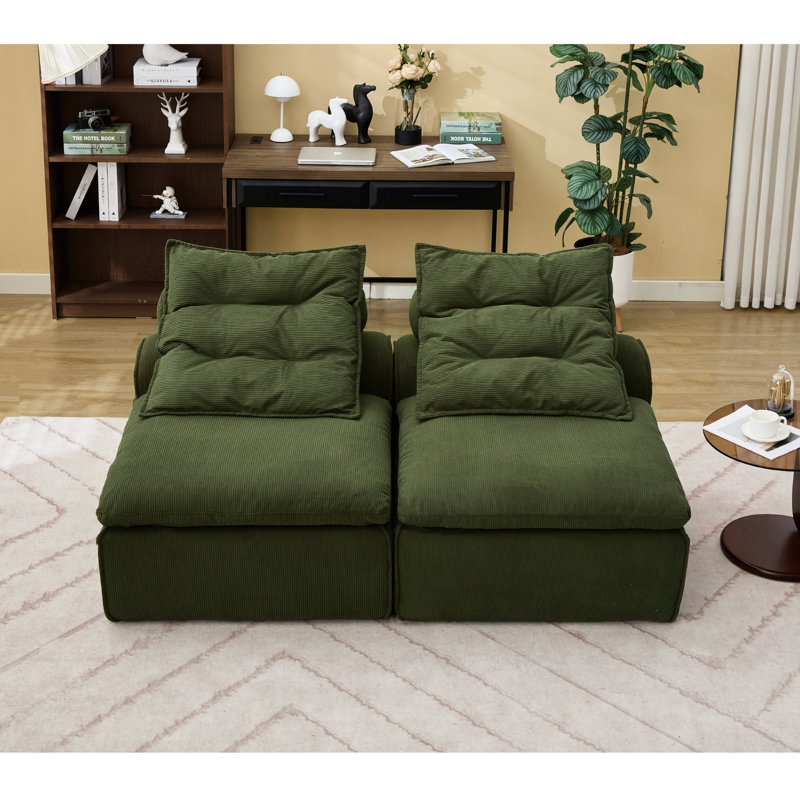 Armrest- 2 , Modular, Corduroy Material, Diy Settings, With Lumbar And Neck Pillows For Relaxation Modular No Armrest Design, Fabric, Versions, Pillow