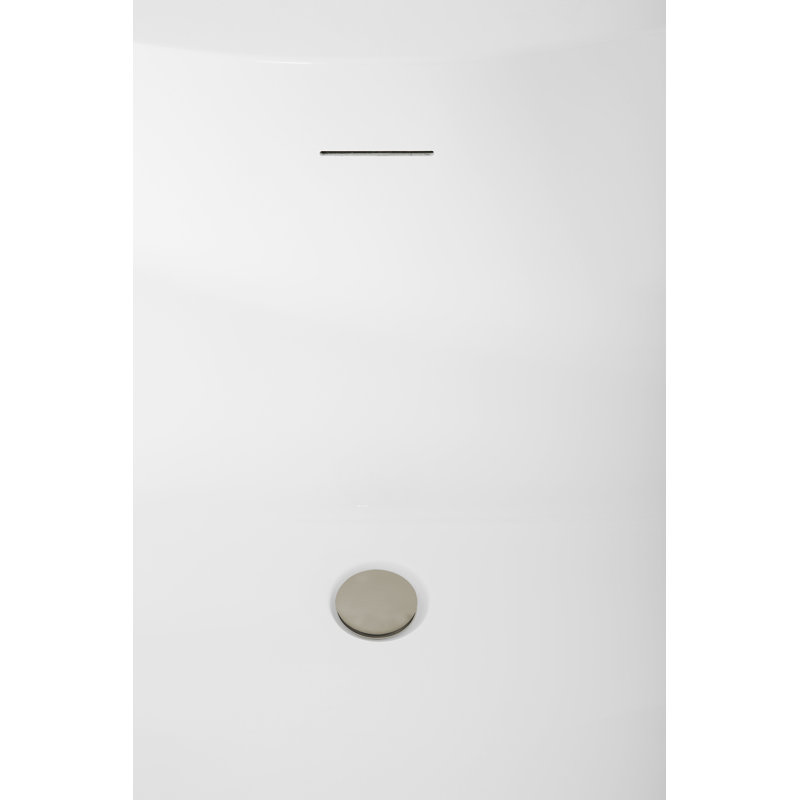 Baignoire autoportante 66 "avec drain interne Streamline, Nickel brossé