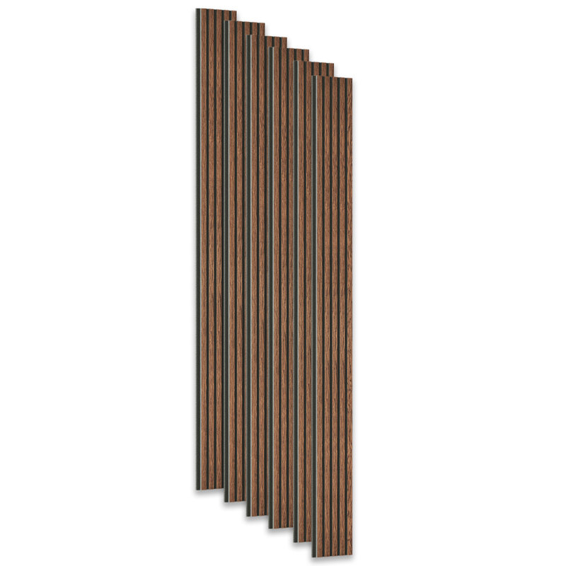 Ensemble de 6 panneaux muraux à lattes 3D pour mur intérieur chêne brun (6 pièces / 31,20 pieds carrés), Érable