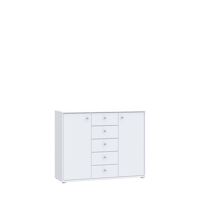 Amandla 108.8cm W 5 - Drawer Chest of Drawers, White