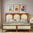 Wood Platform Bed With Rattan Headboard-665575496-665575499