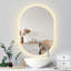 Miroir de salle de bain mural ovale à rétroéclairage à DEL avec anti-buée et à intensité variable Maléia-462603164