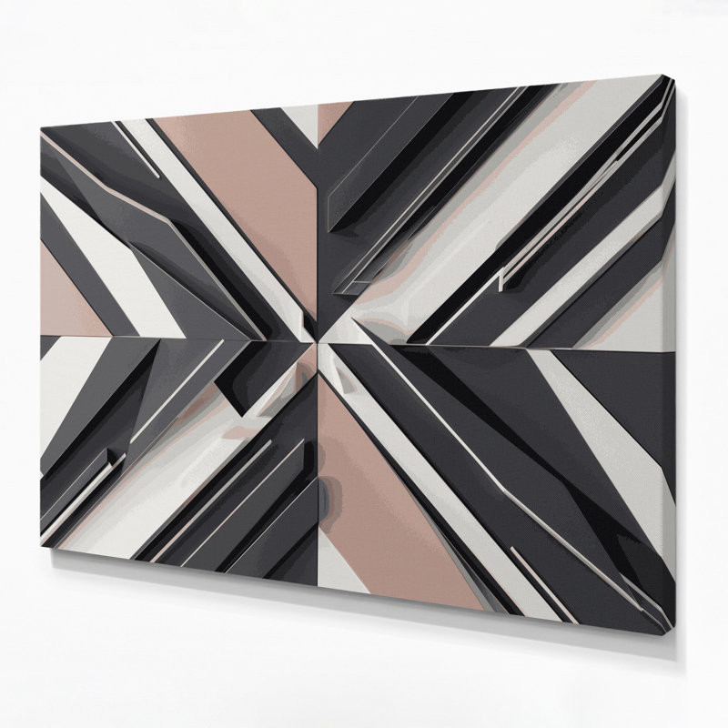 Geometric Abstraction 99 Gray Canvas Wall Art, 8" H x 10" W