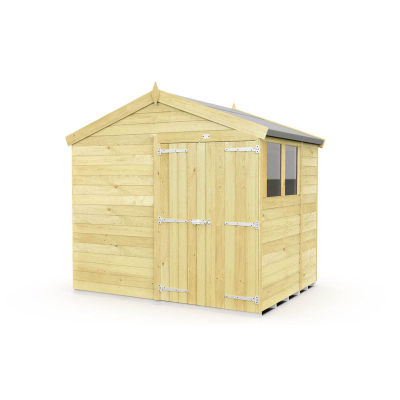 Apex Shed - Double Door with Windows, 8ft x 6ft