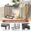 Table d'appoint en forme de C avec structure en métal robuste-227167674