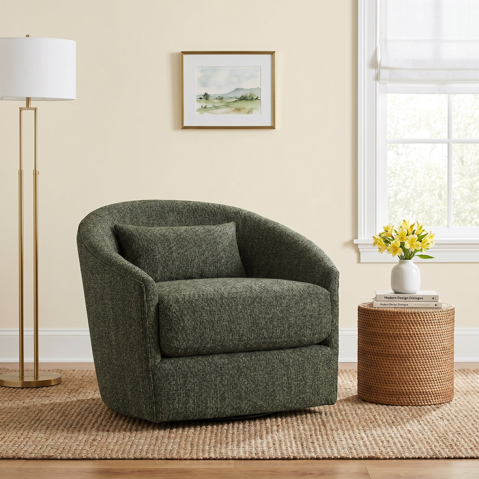Herma Swivel Accent Chair, Red