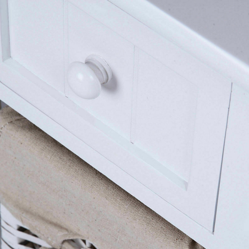 Table de bout avec rangement Augu, Blanc