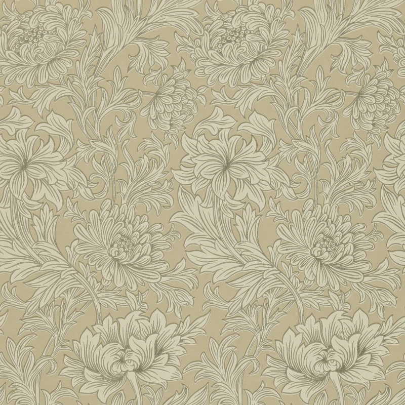 Chrysanthemum Toile 10.05m x 52cm Matte Wallpaper Roll, Blue/Beige
