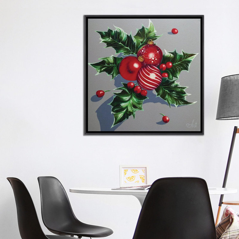 «Christmas Joy» - reproduction d'art murale - toile encadrée, H 37 po x l 37 po, Reproduction encadrée sans passe-partout