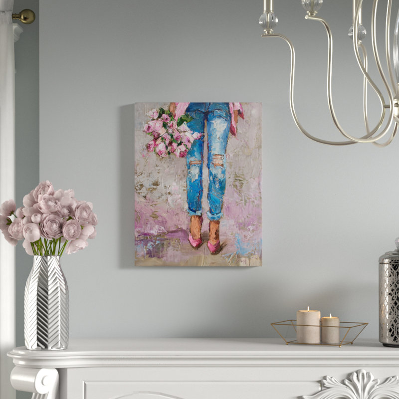 «Fancy Florals» par Donna J. West - reproduction d'art sur toile tendue, H 20 po x l 16 po
