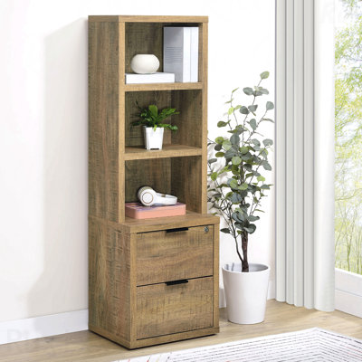 3-Shelf Mango Bookcase Usb And Secure Lockable Drawer For Home Office Use