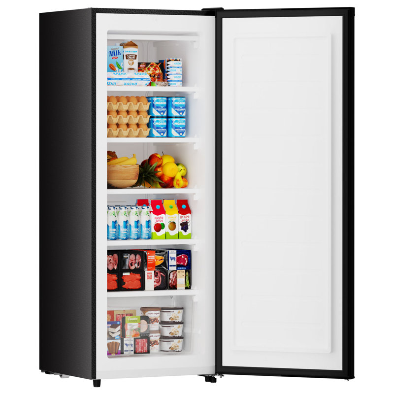 Congélateur vertical 6,5 pi cu, congélateur vertical avec thermostat réglable BANGson, tablettes amovibles, porte simple réversible, argent