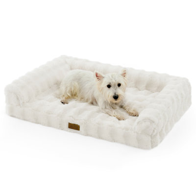 Faux Fur Washable U-Shaped Orthopedic Dog Bed With Anti-Slip Bottom