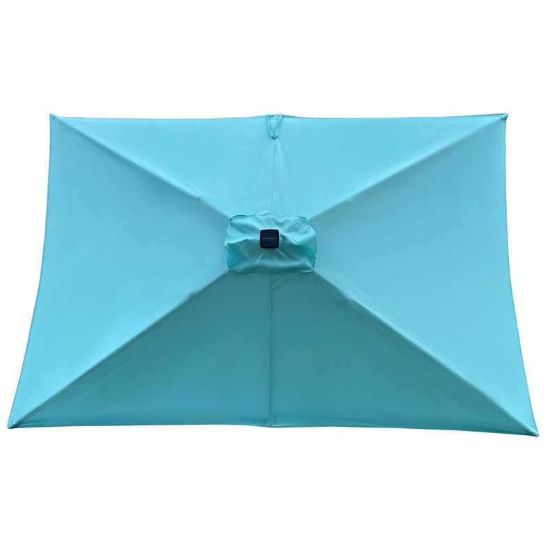 Parasol d'extérieur rectangulaire 10X6.5Ft Turquoise, Turquoise