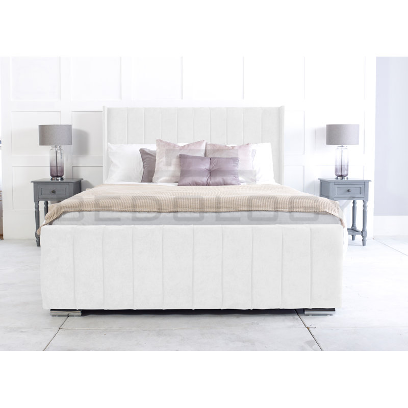 Anhat Upholstered Storage Bed, Double (135 x 190 cm), White