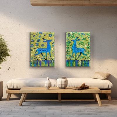 Deer Duality: ensemble de 2 décorations murales en métal