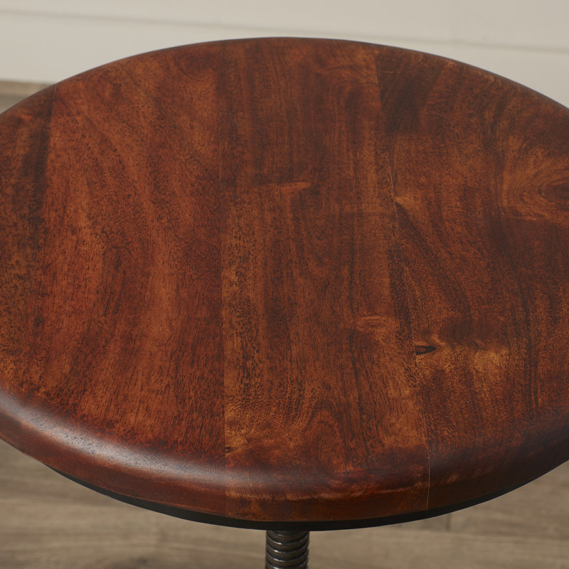Swivel Adjustable Height Counter Stool with Metal Frame, Chestnut