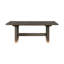 Table de salle à manger rectangulaire moderne avec rallonge autoportante, finition en placage de chêne brun et pieds dorés, sièges 8