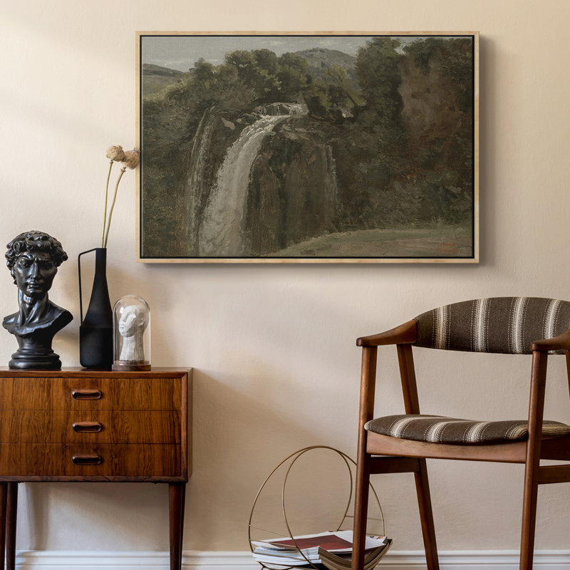 Paysage rétro - DCCCXXIX, H 27 po x l 41 po x P 2 po, Toile naturelle avec cadre flottant