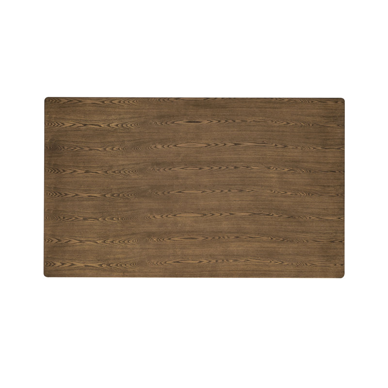 Rectangular Walnut - Toned Contemporary Dining Table Constructed Of Solid Rubber Wood And With Synthetic Leather, 35 In Depth, 59 Width, 30 Height, 50 Lb Weight, 100 Lbs Suitable Load Shaded,