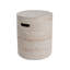 Table d'appoint en béton léger avec poignée, finition, structure de beauté naturelle et moderne, dimensions 15,5 po x 15,5 po x 18,5 po