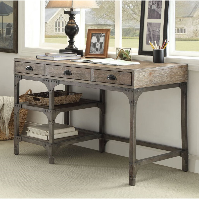 Njall Metal Base Writing Desk, 29''H X 47''W X 24''D