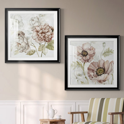 «Washed Botanical III», ensemble de 2 reproductions d'art encadrées