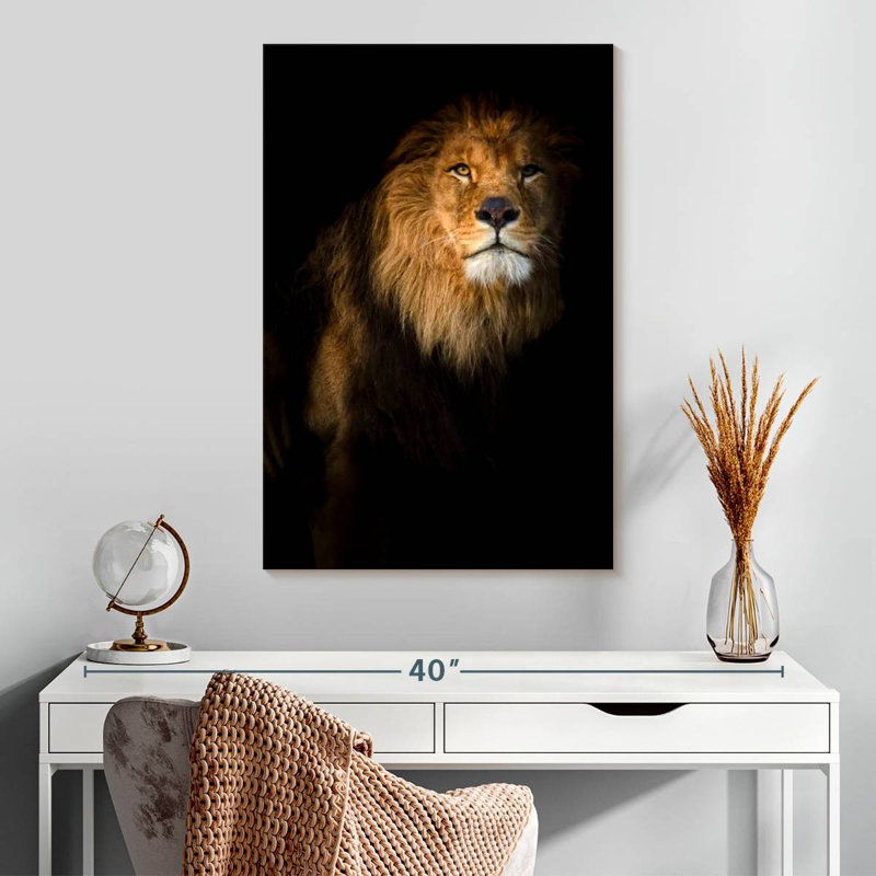 Dark Lion Head, 30" H x 20" W