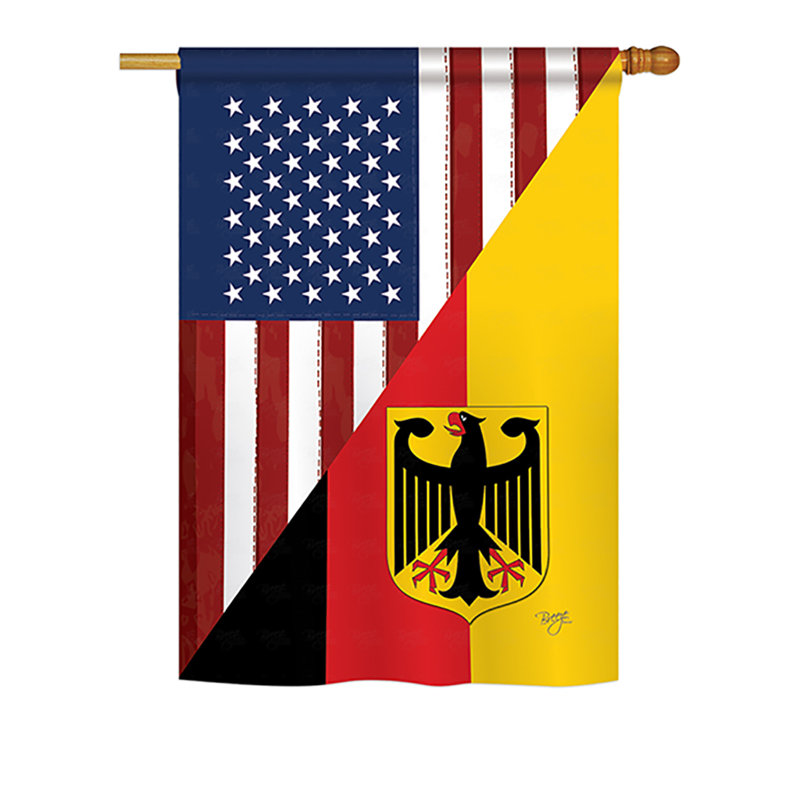 Drapeau de maison Grasselli US German Friendship, H 18,5 po x l 13 po
