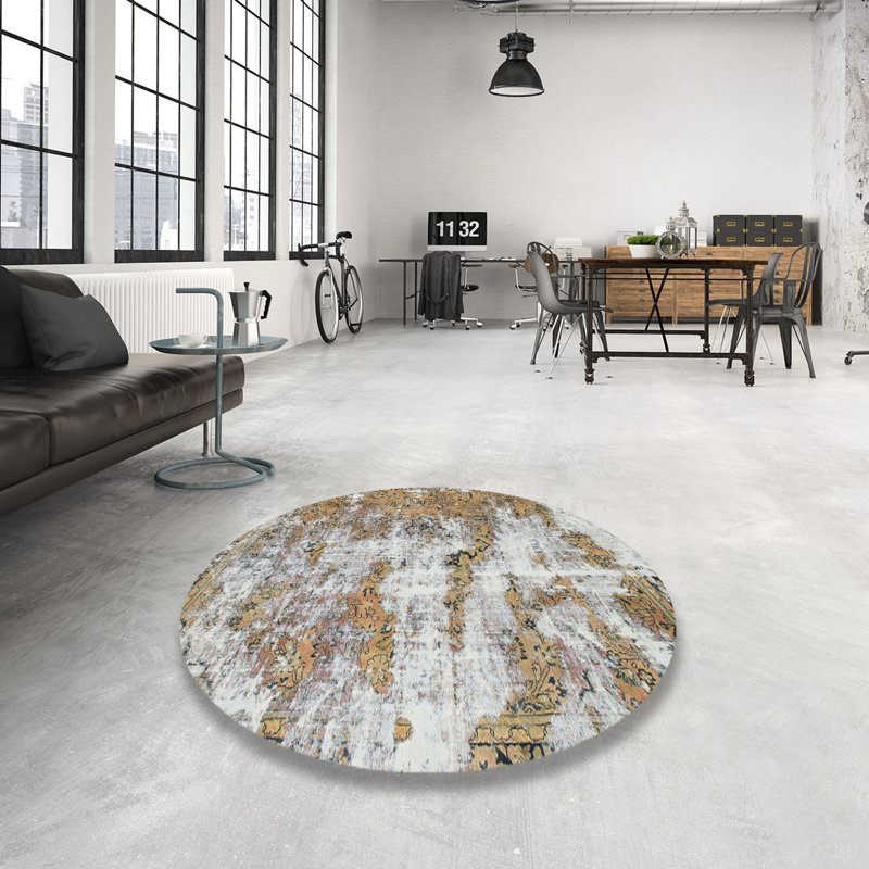 Storden Abstract Indoor Rug, Round 7'