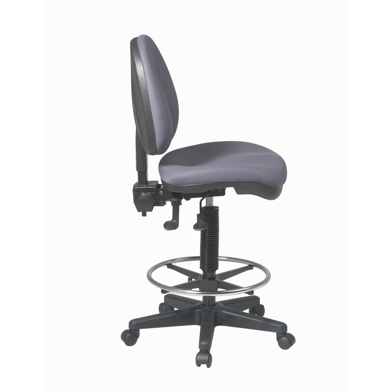 Work Smart Polyester Blend Drafting Chair, Icon - Grey