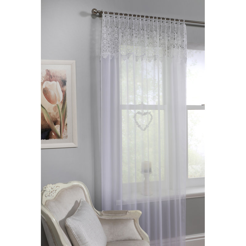 Boxfield Voile Semi Sheer Curtain Single Panel, White, 150cm Width x 206cm Drop