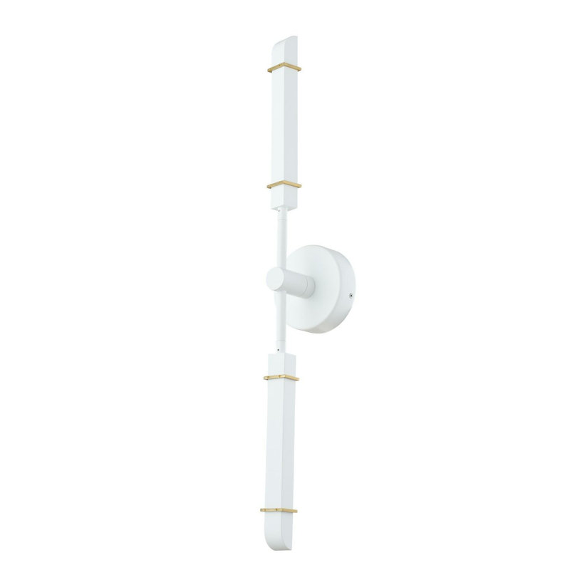 Concorde 2 LT Satin Brass and Matte White Wall Sconce Kalco