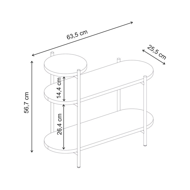 End Table, White - Retro Grey